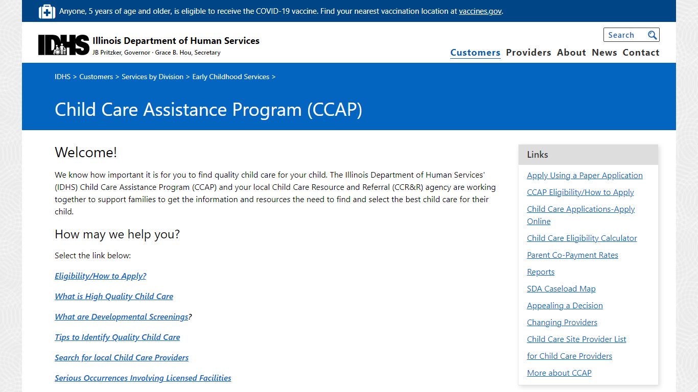 IDHS: Child Care Assistance Program (CCAP)